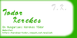 todor kerekes business card