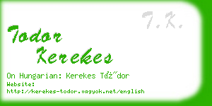 todor kerekes business card